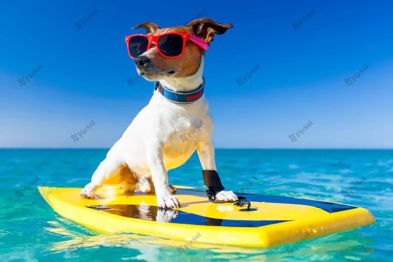 Cool puppy, yellow, animal, sea, sunglasses, water, summer, funny, puppy, dog, blue, creative / توله سگ باحال، زرد، حیوان، دریا، عینک آفتابی، آب، تابستان، خنده دار، توله سگ، سگ، آبی، خلاق